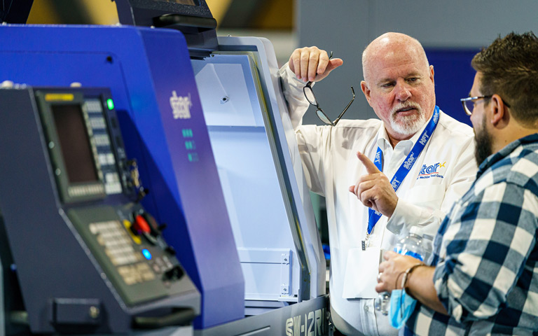 Exhibitor demonstrating technology at WESTEC